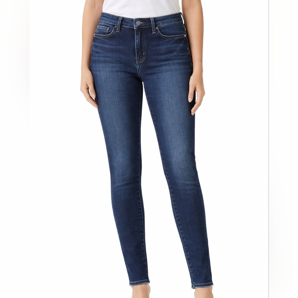 Silver Jeans Dark Wash Blue Suki Skinny Jeans Size 33 x 29 Plus Mid Rise Indie